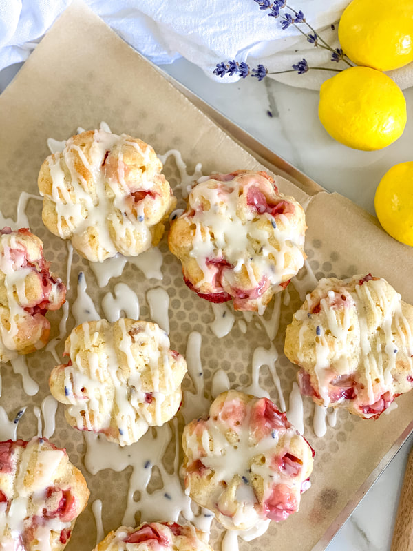 Strawberry Scones with Lavender Lemon Glaze - Nordic Ware
